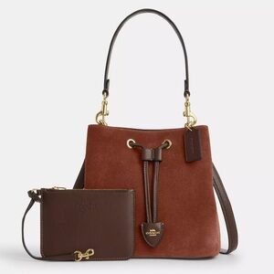 NWT Coach Rowan Bucket Bag suede/ Im/Vintage Brown 🤎 CCC78